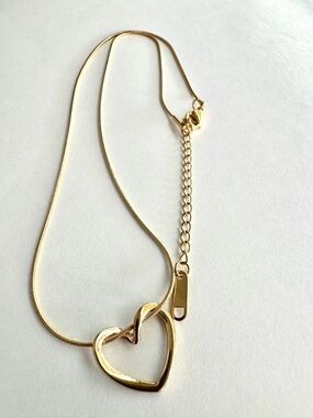 Gold & Silver Heart Pendant Necklace - Women Jewelry